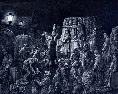 Londres victorien - Marché de Covent Garden - Gustave Dore